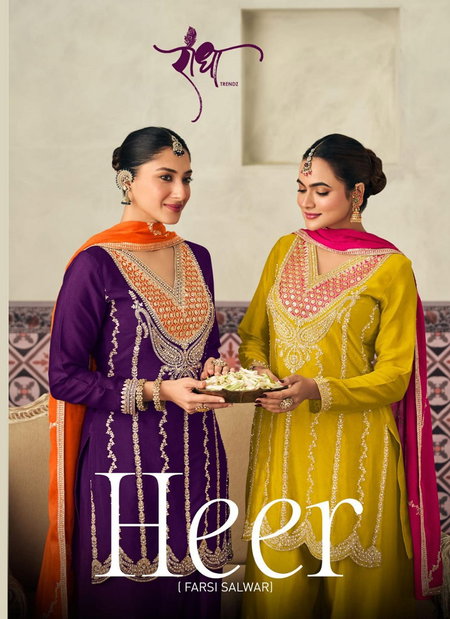 Heer By Radha Trendz Chinon With Embroidery Work Designer Readymade Suits Online Wholesale